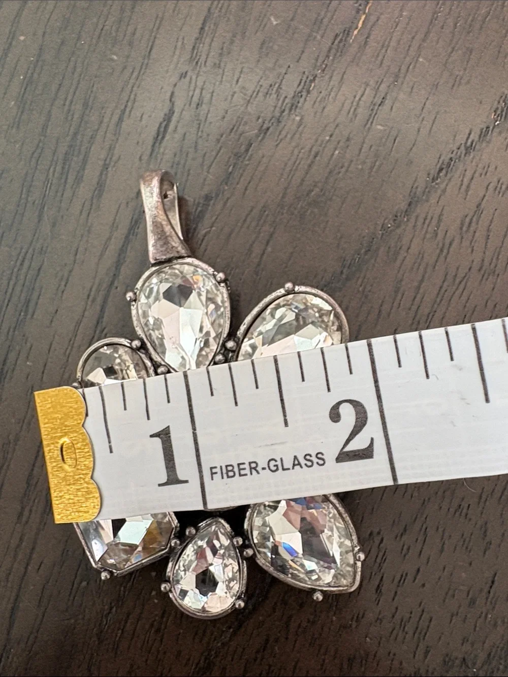 Silver-Tone Crystal and Pearl Pendant Necklace - White Crystal
